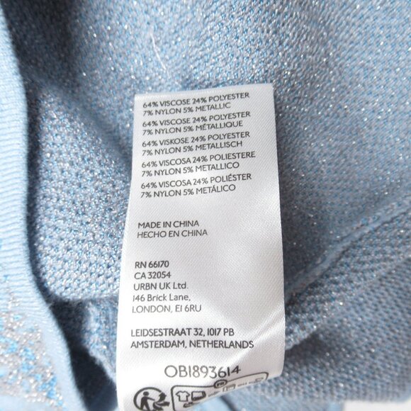 Anthropologie The Beatriz Mock-Neck Sweater: Lurex Edition Blue Small - Picture 9 of 10
